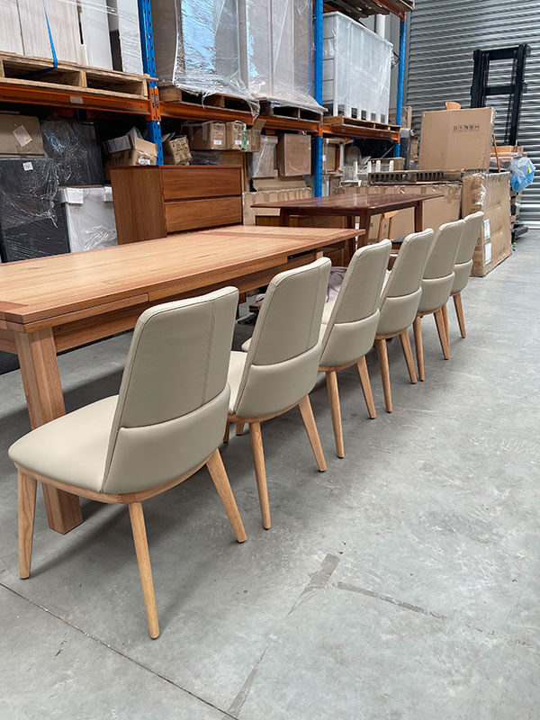 Cappuccino Leather Dining Chairs (Set of 6)