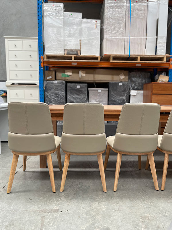 Cappuccino Leather Dining Chairs (Set of 6)