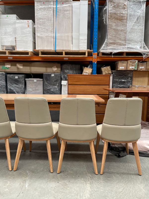 Cappuccino Leather Dining Chairs (Set of 6)