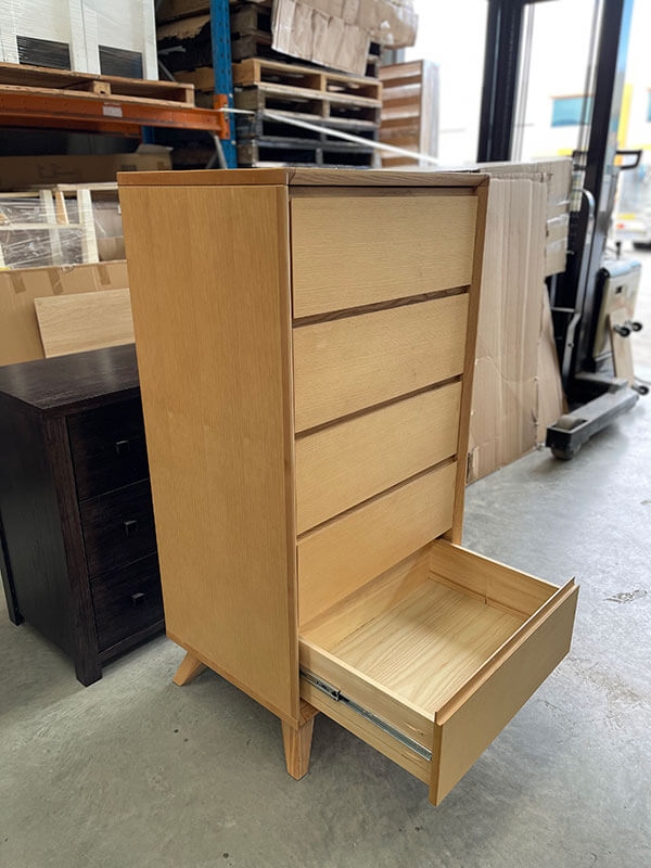 Ash Narrow 5-Drawer Tallboy