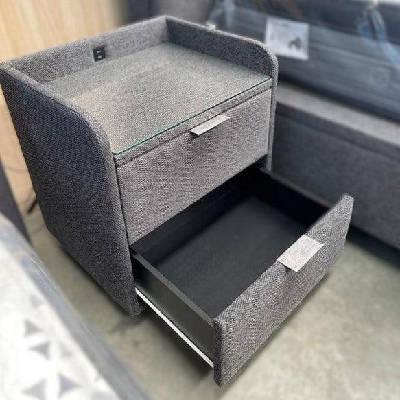 Luxe King Gas-Lift Bed w/ USB Bedside Tables & Tallboy Package