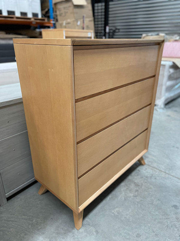 Ashwood Timber 4 Drawer Tallboy