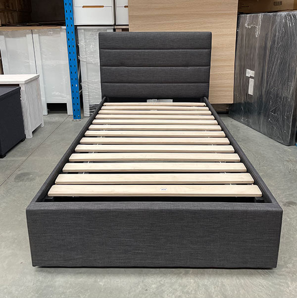 King Single Bed 1 Drawer Storage in Slate