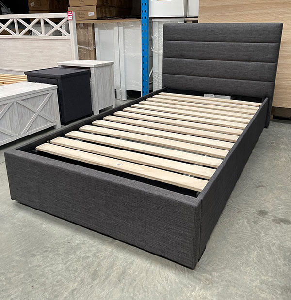 King Single Bed 1 Drawer Storage in Slate