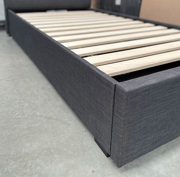 King Single Bed 1 Drawer Storage in Slate