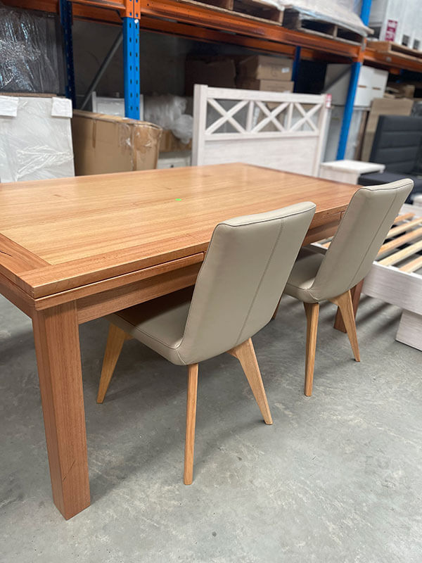 Pair Genuine Leather Chairs in Mocha