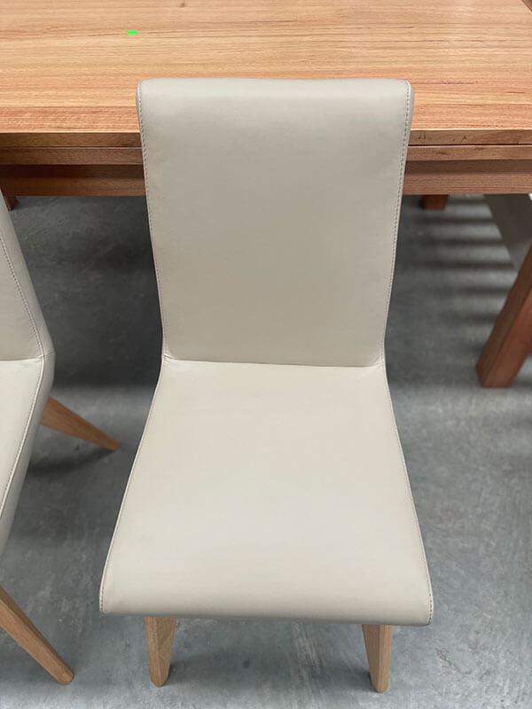 Pair Genuine Leather Chairs in Mocha