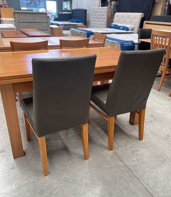 Astoria Grey Leather Dining Chairs (Set of 2)