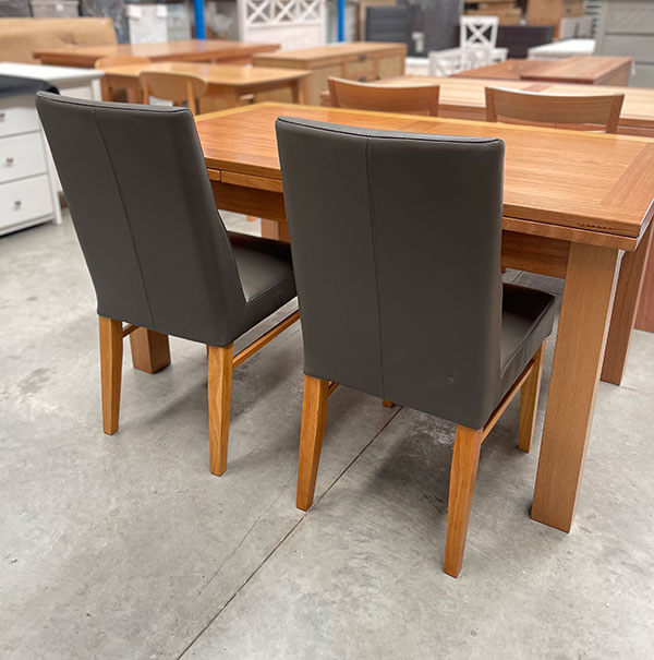 Astoria Grey Leather Dining Chairs (Set of 2)