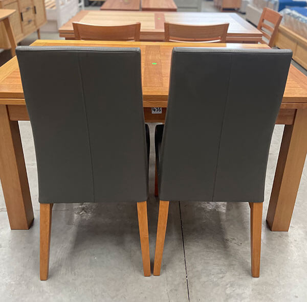 Astoria Grey Leather Dining Chairs (Set of 2)