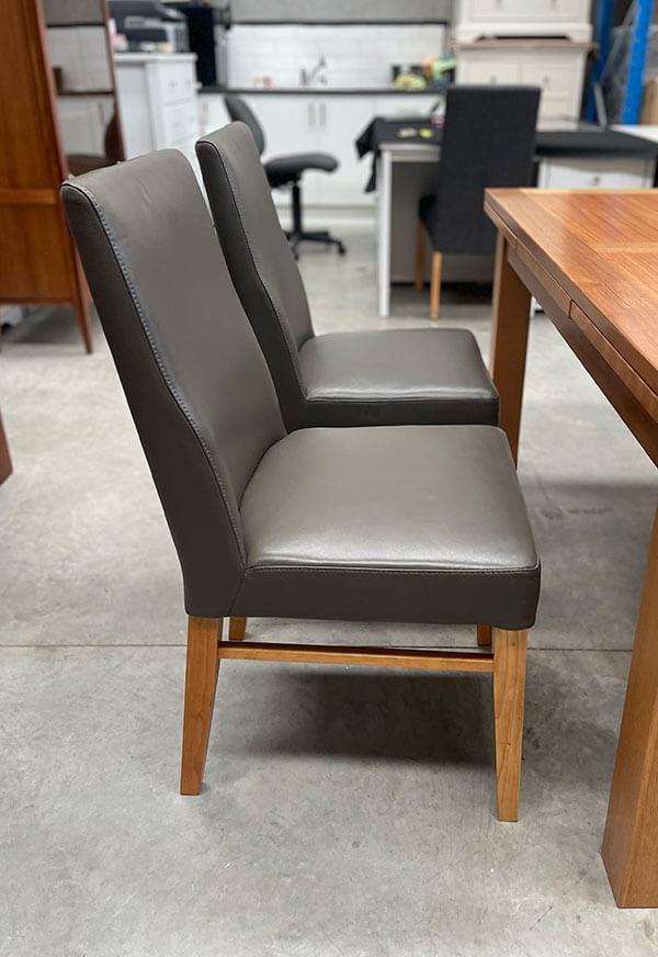 Astoria Grey Leather Dining Chairs (Set of 2)