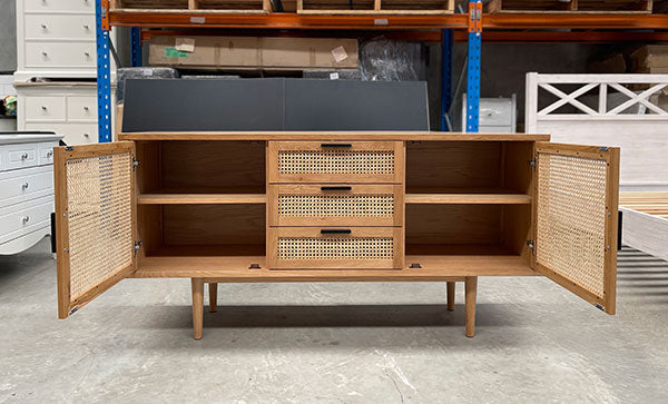 Rattan 3 Drawer 2 Door Buffet