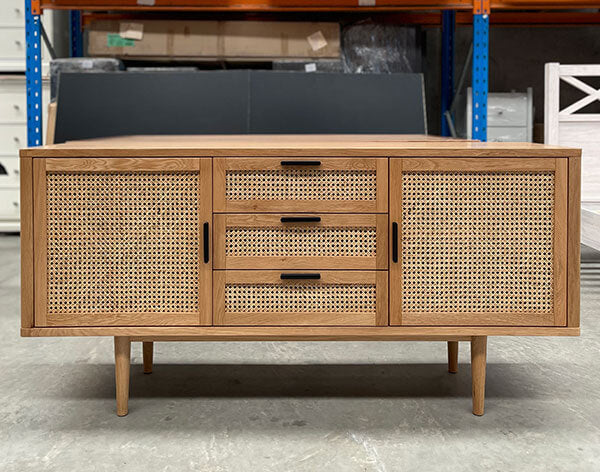 Rattan 3 Drawer 2 Door Buffet