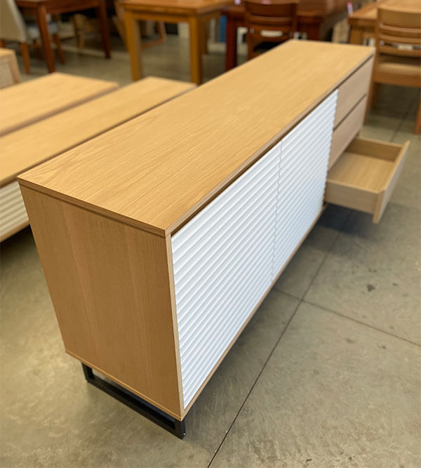 3 Drawer 2 Door Oak White Buffet