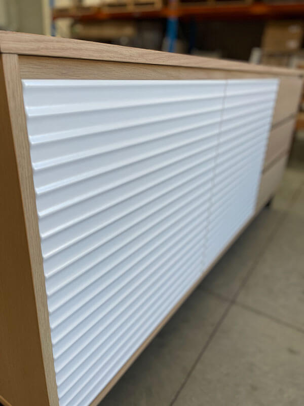 3 Drawer 2 Door Oak White Buffet