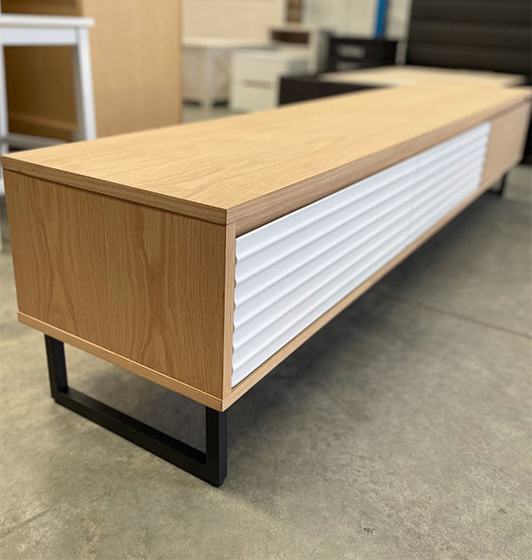 3 Drawer Oak White Entertainment Unit