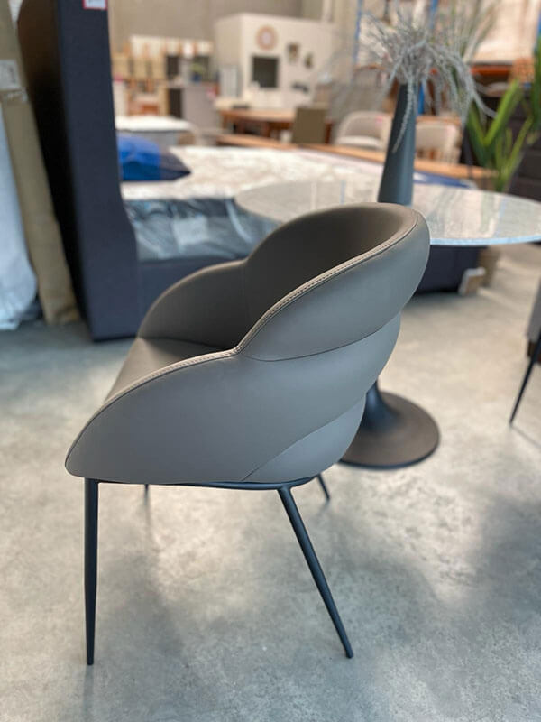 Carrara Marble Table Set with Grey PU Chairs