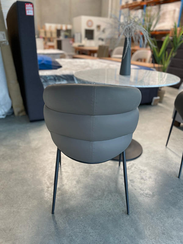 Carrara Marble Table Set with Grey PU Chairs