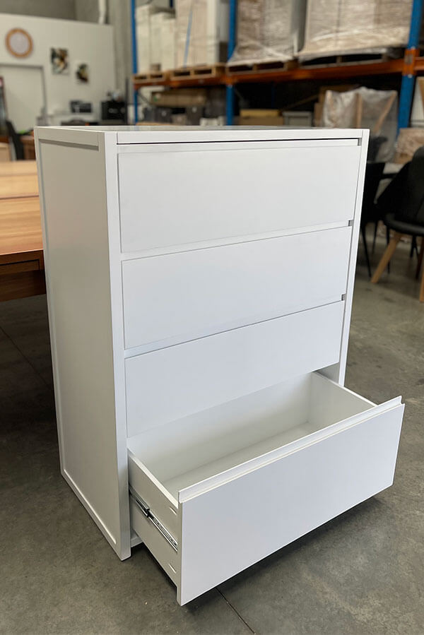 Aspen 4-Drawer White Tallboy