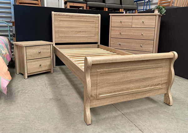 Light Oak 3-Piece Single Bed Set