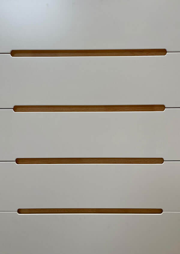 Retro White Oak Matching Chest of Drawers Set