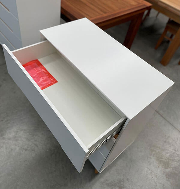 Retro White Oak Matching Chest of Drawers Set