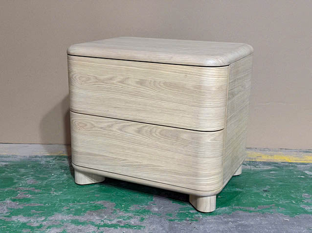 Silkstone Bedside (Push-To-Open) - Oak Crema - ex-display sample furniture