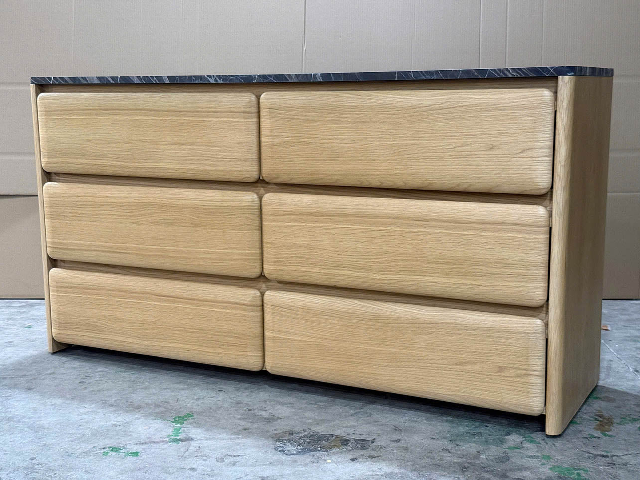 Galaxy Oak Dresser - Oak Natural & Galaxy Marble - ex-display sample furniture