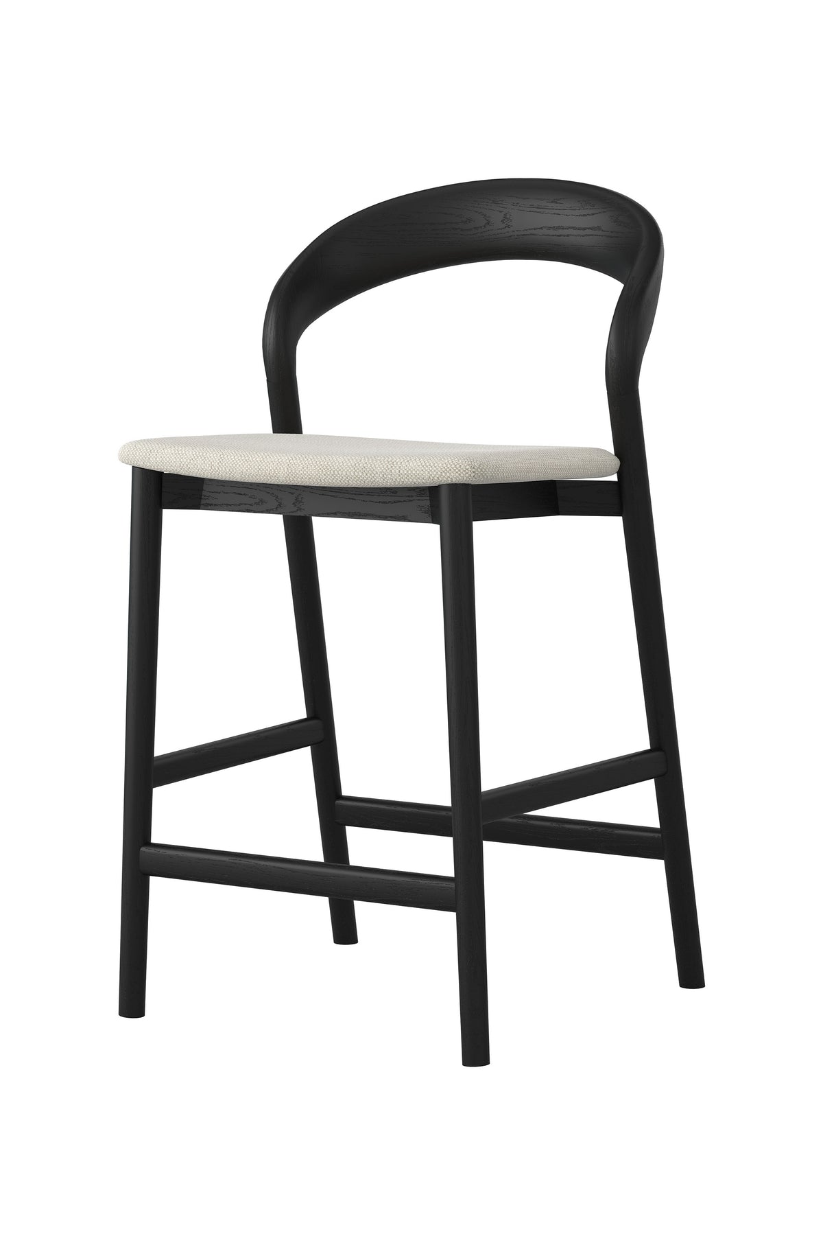 Parkstone Bar Stool - Oak Black and Silver Fabric - brand-new clearance furniture