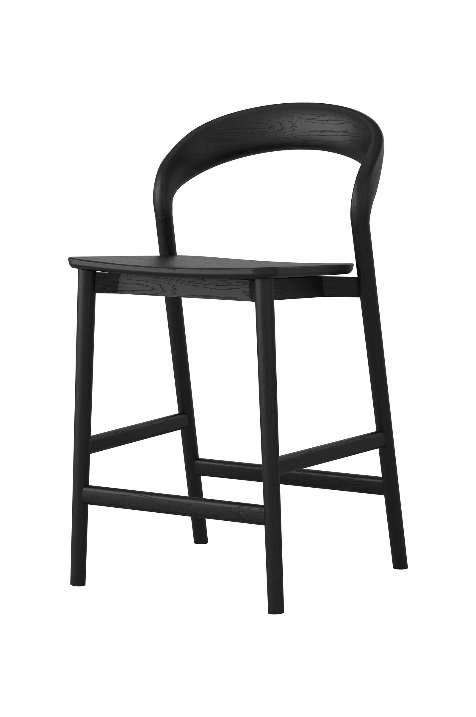 Parkstone Bar Stool - Oak Black and Timber Seat - brand-new clearance furniture