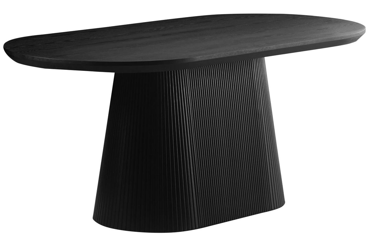 Topaz black oval dining table