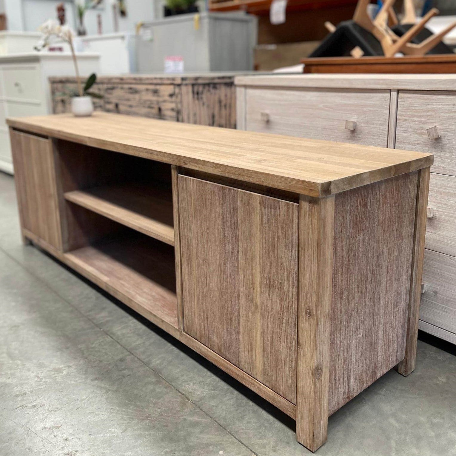 Amberwood Brownwash Entertainment Unit