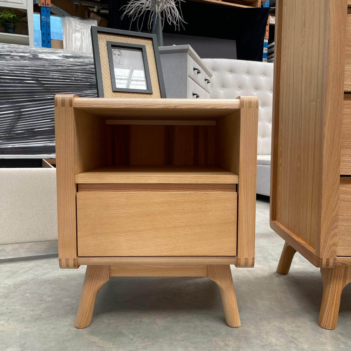 Nordic Tallboy &amp; Bedside Table Set