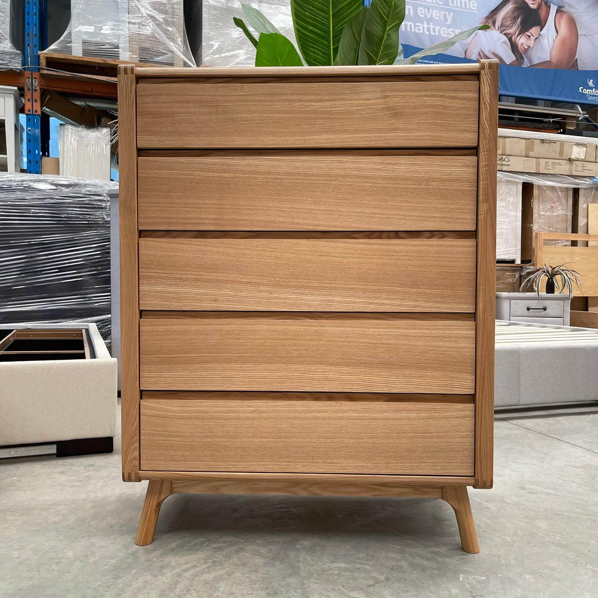 Nordic Tallboy &amp; Bedside Table Set