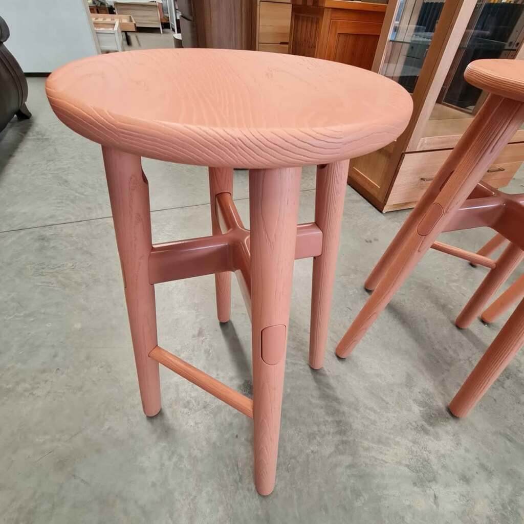 Salmon Timber Stools - Set of 4