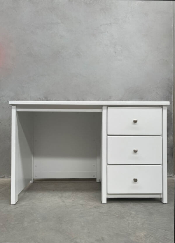 Aspro White 3-Drawer Desk