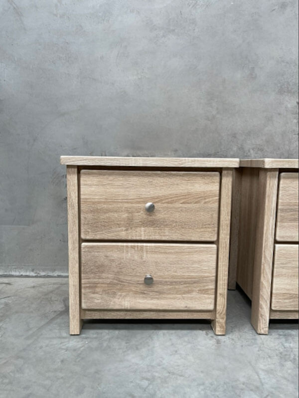 Light Oak Bedside Tables (Set of 2)