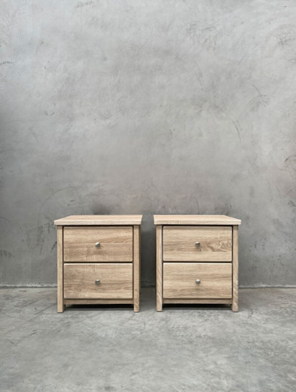 Light Oak Bedside Tables (Set of 2)