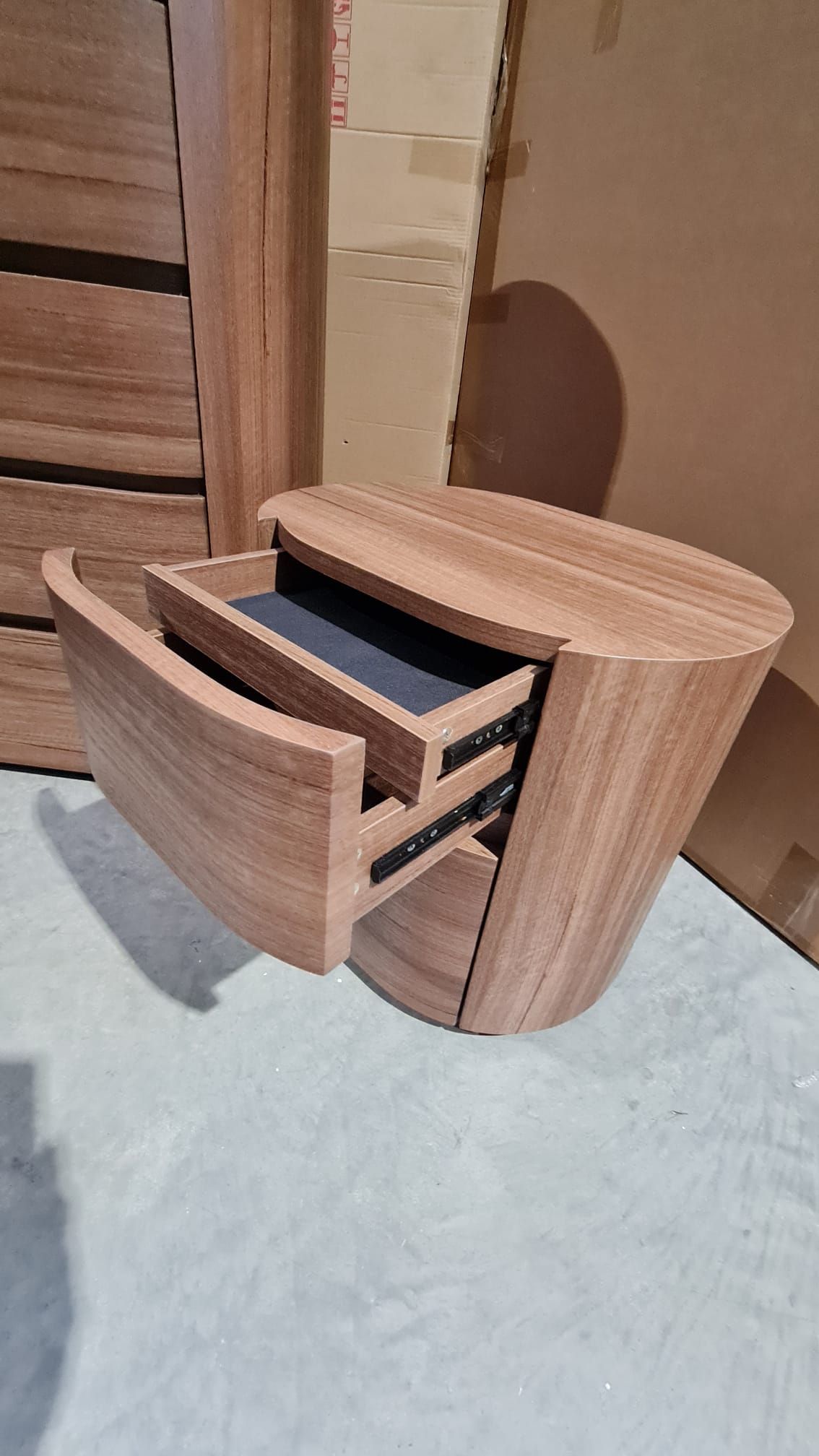Walnut Tallboy and 2 Bedside Tables