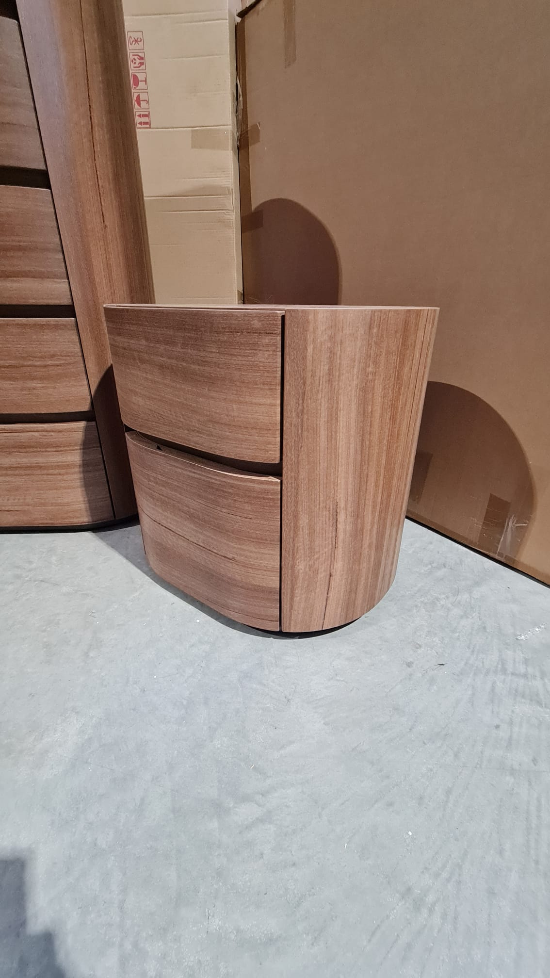 Walnut Tallboy and 2 Bedside Tables