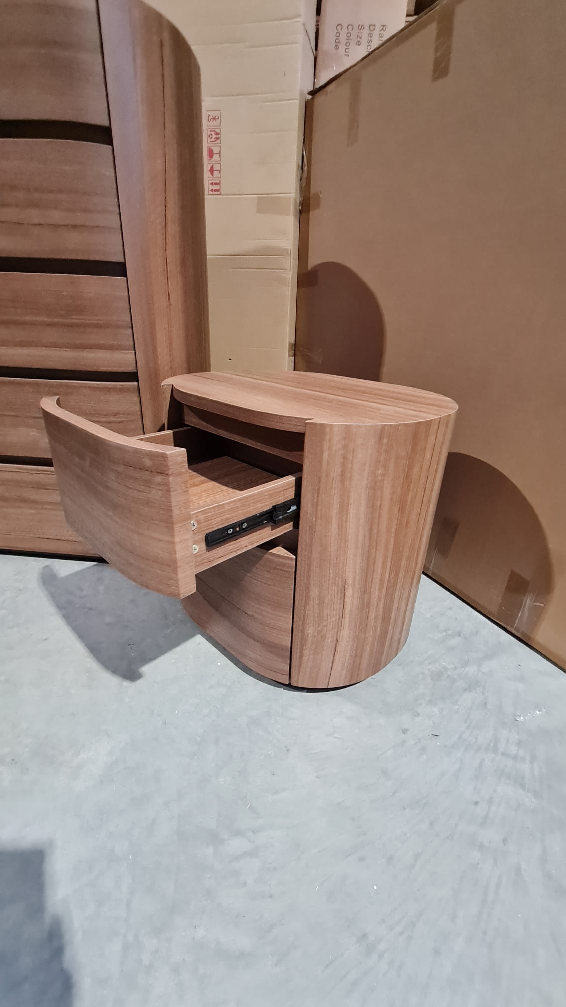 Walnut Tallboy and 2 Bedside Tables