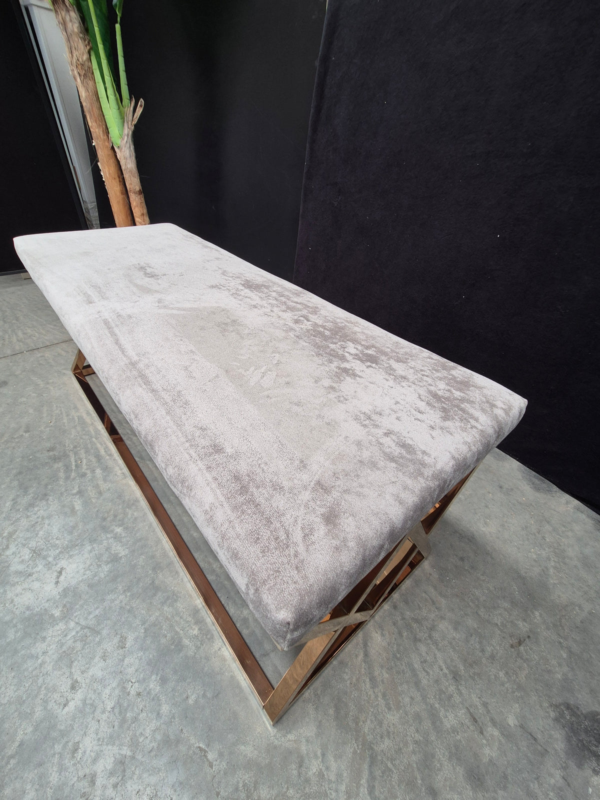 Rose Gold Upholstered Bedroom Bench