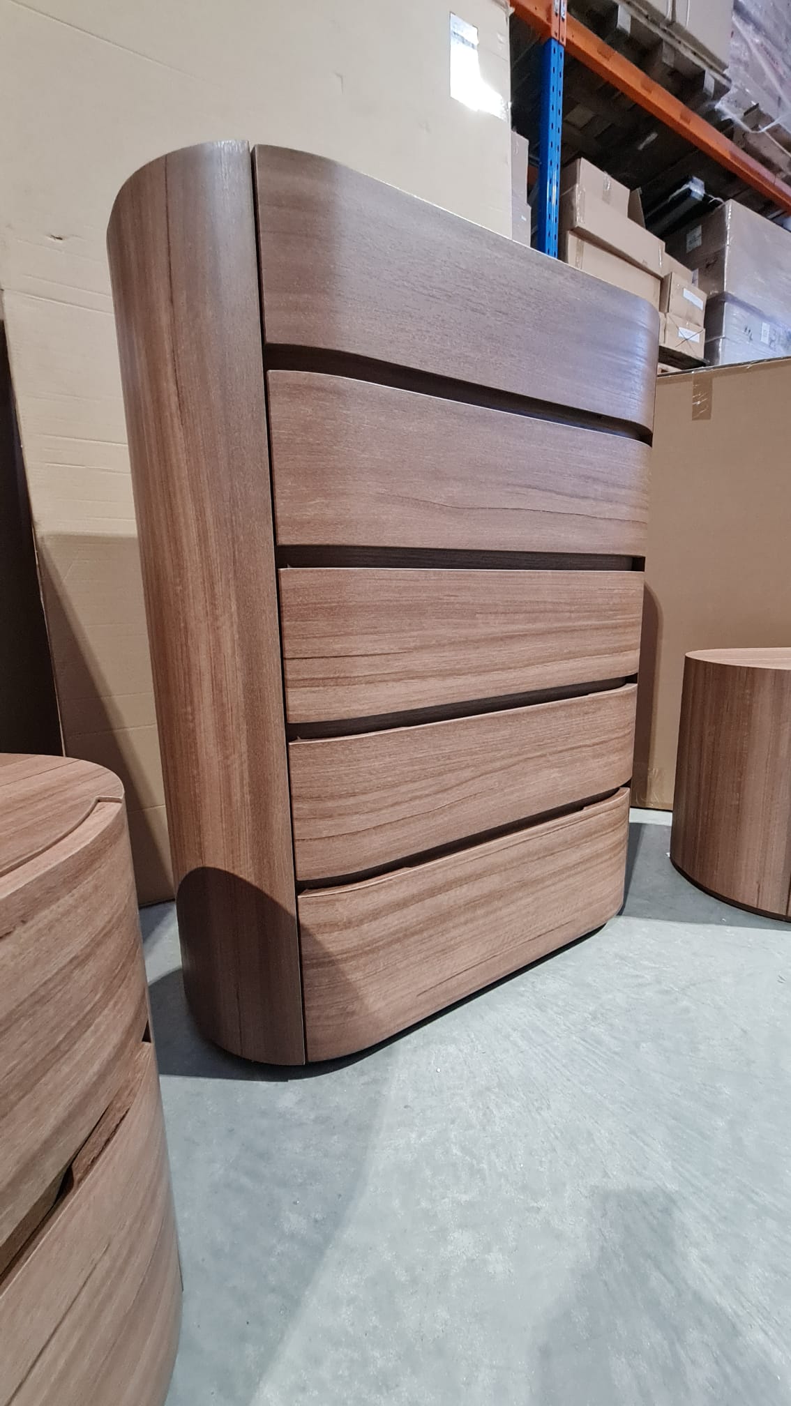 Walnut Tallboy and 2 Bedside Tables