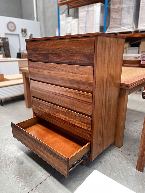 Tasmanian Blackwood 5 Drawer Tallboy