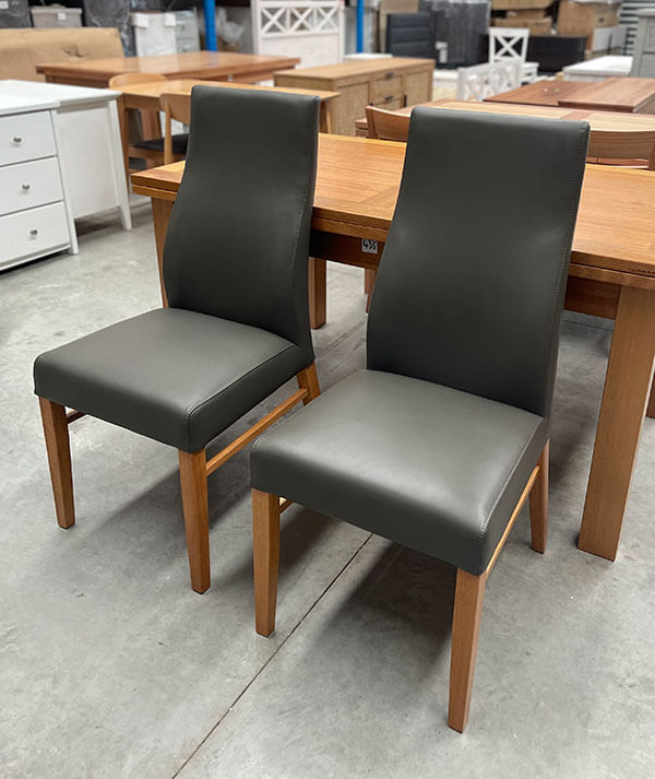 Aurora High-Back Leather Dining Chairs
