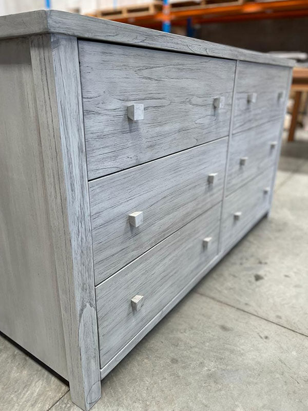 Bayside 6-Drawer Greywash Dresser
