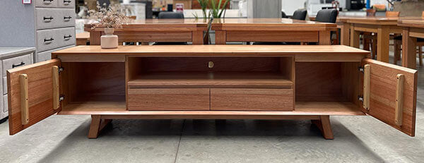 Tasmanian Oak 2.1m ETU w/ 2 Drawers + 2 Doors